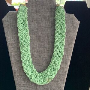 Vintage Mint Green Seed Bead Necklace 20”‎ (Faint Stain on one side)